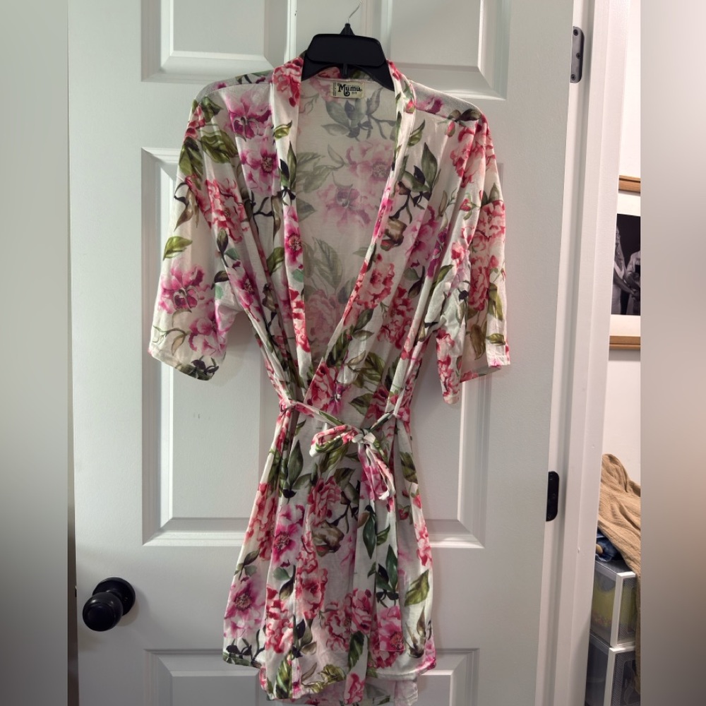 Show Me Your MuMu Floral Robe - Pink and Green